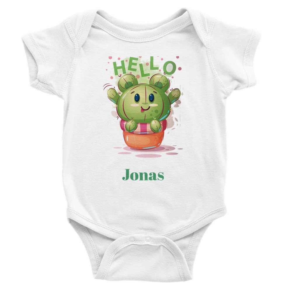 Baby Body Kurzarm Klassik in Weiß mit Beispielmotiv (Beispielbild, KI-generiertes Motiv)